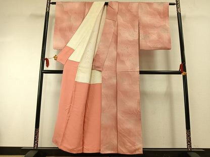 平和屋着物■上質な小紋 道長文 暈し染め 正絹 逸品 AABF5985fy