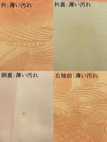 平和屋着物■上質な色無地 舞蝶地紋 東雲色 正絹 逸品 AABF5987fy