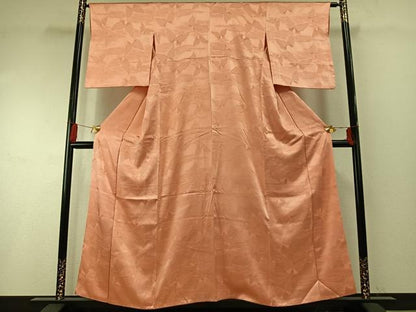 平和屋着物■上質な色無地 舞蝶地紋 東雲色 正絹 逸品 AABF5987fy
