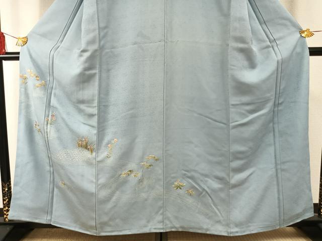平和屋着物■豪華色留袖 刺繍 流水花文 金糸 正絹 逸品 AABF5990fy