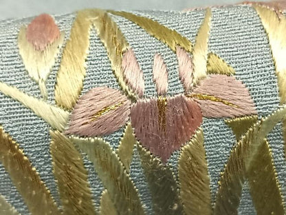 平和屋着物■豪華色留袖 刺繍 流水花文 金糸 正絹 逸品 AABF5990fy