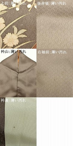 平和屋着物■豪華色留袖 刺繍 風景花文 金糸 金彩 正絹 逸品 AABF5994fy