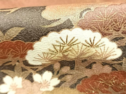 平和屋着物■豪華色留袖 刺繍 風景花文 金糸 金彩 正絹 逸品 AABF5994fy