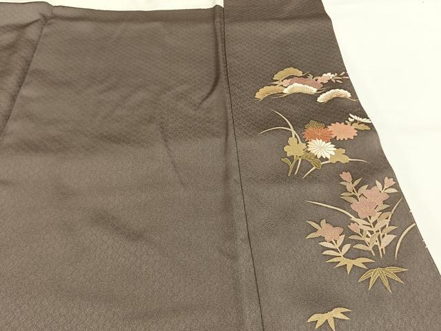平和屋着物■豪華色留袖 刺繍 風景花文 金糸 金彩 正絹 逸品 AABF5994fy