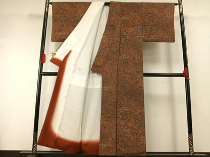 平和屋着物■上質な小紋 切嵌文 正絹 逸品 AABF5995fy
