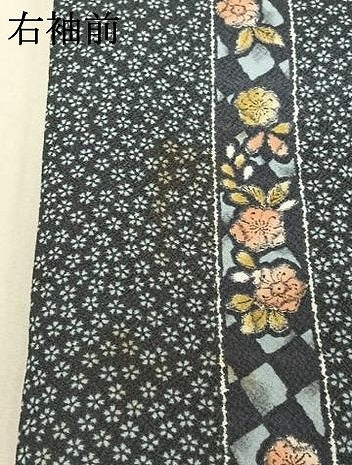 平和屋着物▽小紋 単衣 辻が花 洗える着物 AABF6001jh