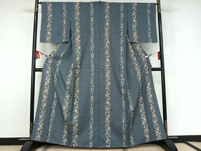 平和屋着物▽小紋 単衣 辻が花 洗える着物 AABF6001jh