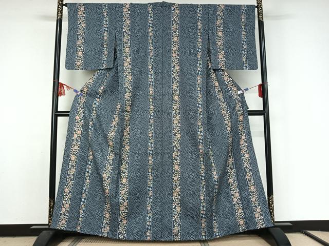 平和屋着物▽小紋 単衣 辻が花 洗える着物 AABF6001jh