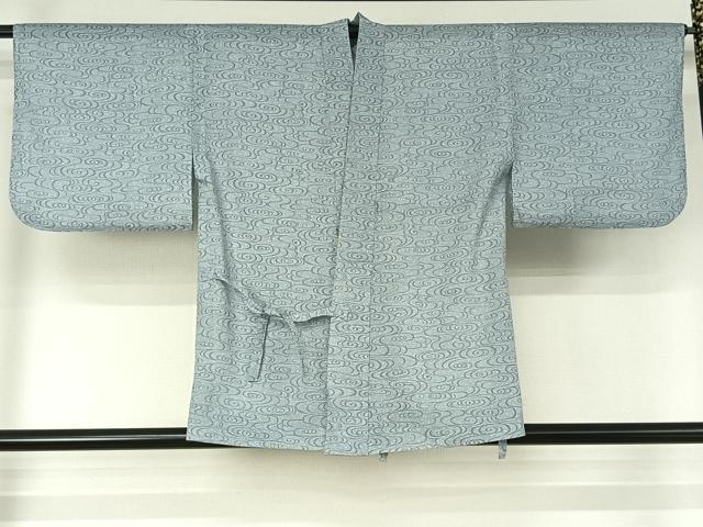 平和屋着物▽江戸小紋 道中着 スリーシーズン 春夏秋 塵除け 絽 流水文 正絹 逸品 AABF6003jh