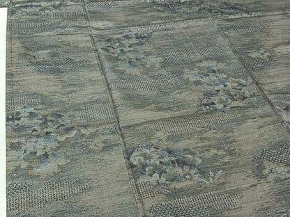 平和屋着物▽本場大島紬 単衣 7マルキ 風景花文 正絹 逸品 AABF6005jh