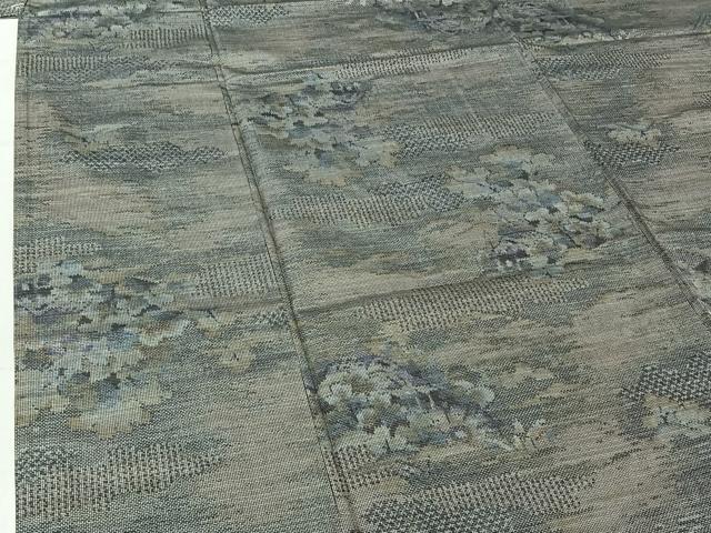 平和屋着物▽本場大島紬 単衣 7マルキ 風景花文 正絹 逸品 AABF6005jh