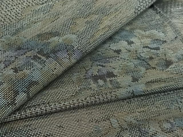 平和屋着物▽本場大島紬 単衣 7マルキ 風景花文 正絹 逸品 AABF6005jh