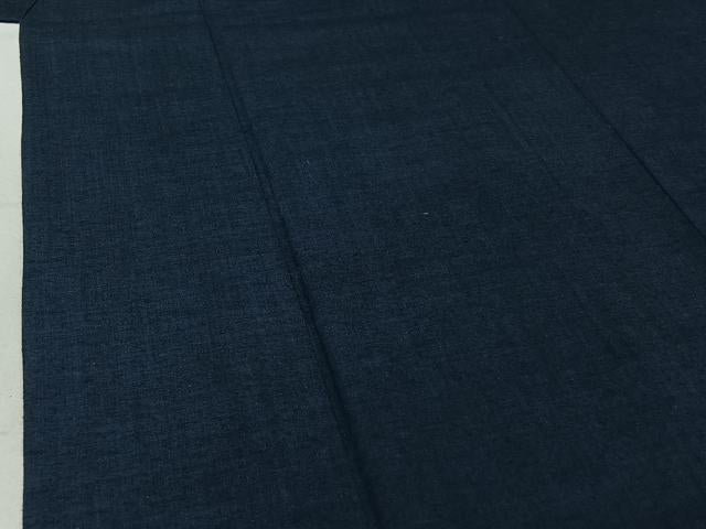 平和屋着物▽男性 紬 アンサンブル 単衣 濃藍色 正絹 逸品 AABF6006jh