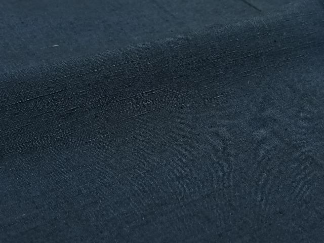 平和屋着物▽男性 紬 アンサンブル 単衣 濃藍色 正絹 逸品 AABF6006jh