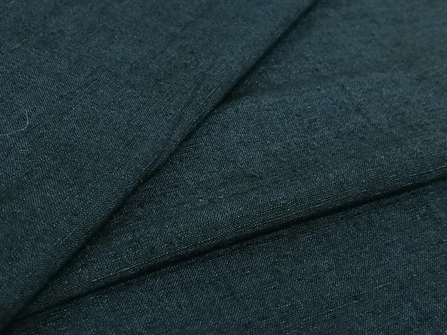 平和屋着物▽男性 紬 アンサンブル 単衣 濃藍色 正絹 逸品 AABF6006jh