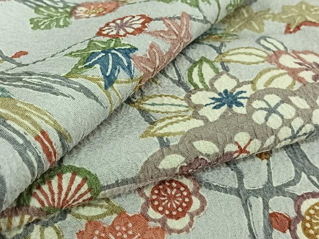 平和屋着物▽上質な小紋 単衣 型染め 松竹梅文 正絹 逸品 未使用 AABF6009jh