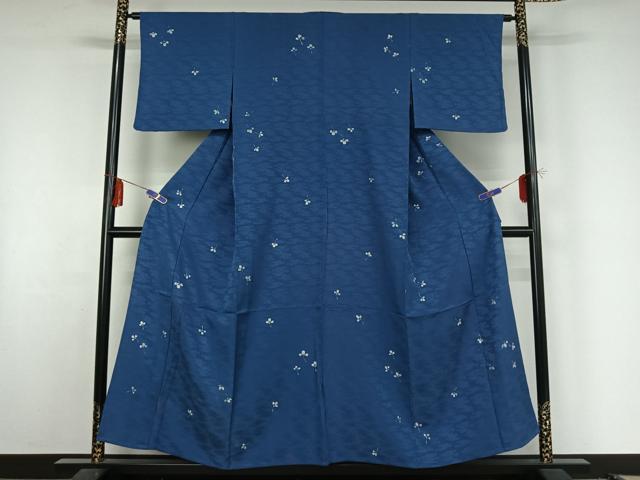 平和屋着物▽上質な小紋 単衣 舞花文 正絹 逸品 AABF6012jh