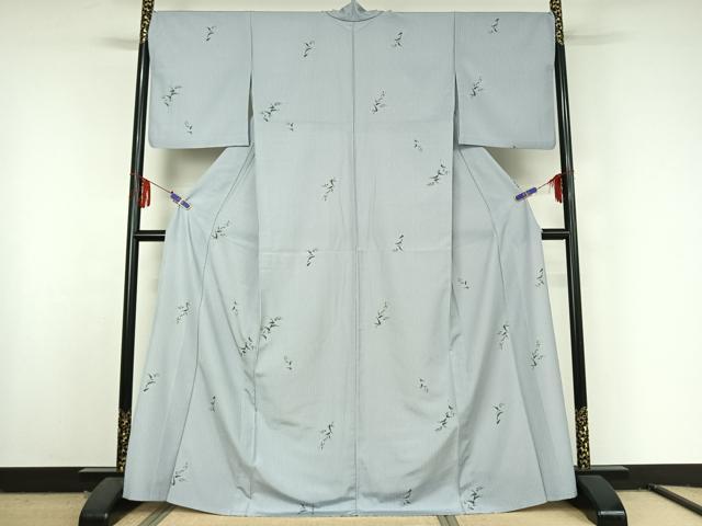 平和屋着物▽上質な小紋 単衣 草花文 正絹 逸品 AABF6017jh