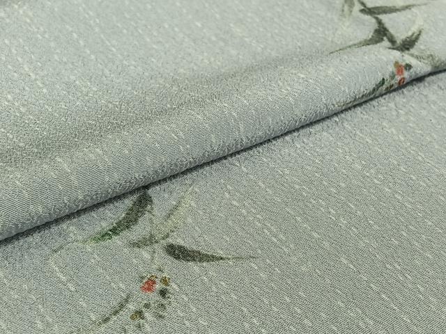 平和屋着物▽上質な小紋 単衣 草花文 正絹 逸品 AABF6017jh