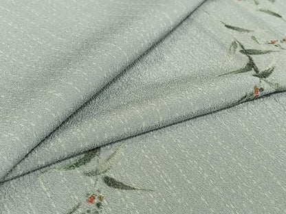 平和屋着物▽上質な小紋 単衣 草花文 正絹 逸品 AABF6017jh