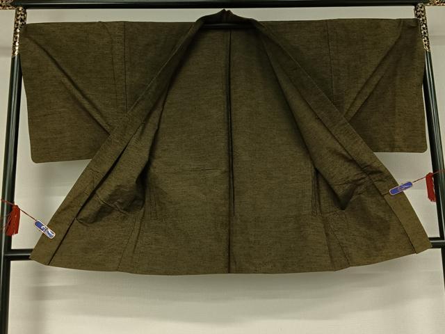 平和屋着物▽男性 紬 単衣 アンサンブル 霞文 正絹 逸品 AABF6018jh
