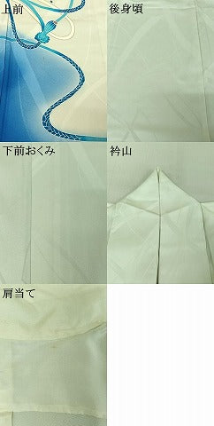 平和屋着物▽訪問着 単衣 刺繍 飾花文 暈し染め 金糸 金彩 正絹 逸品 AABF6020jh