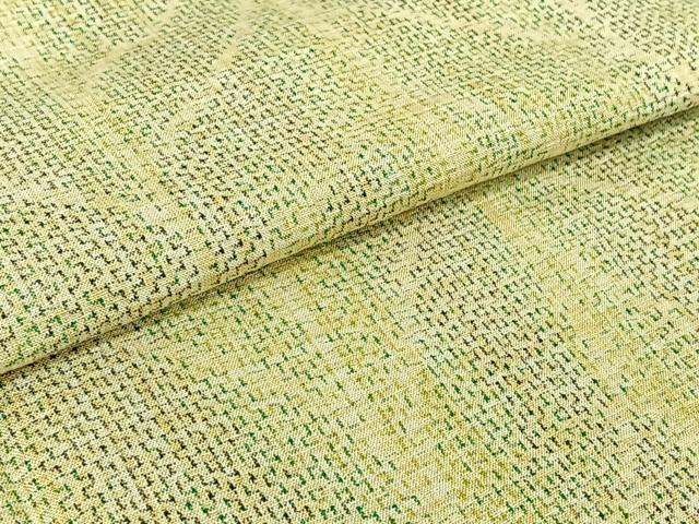 平和屋着物▽上質な紬 単衣 枝葉文 高島屋扱い 正絹 逸品 AABF6021jh
