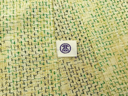 平和屋着物▽上質な紬 単衣 枝葉文 高島屋扱い 正絹 逸品 AABF6021jh