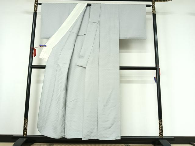 平和屋着物▽上質な色無地 単衣 薄雲鼠色 正絹 逸品 AABF6022jh