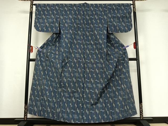 平和屋着物▽上質な紬 単衣 琉球絣 正絹 逸品 AABF6024jh