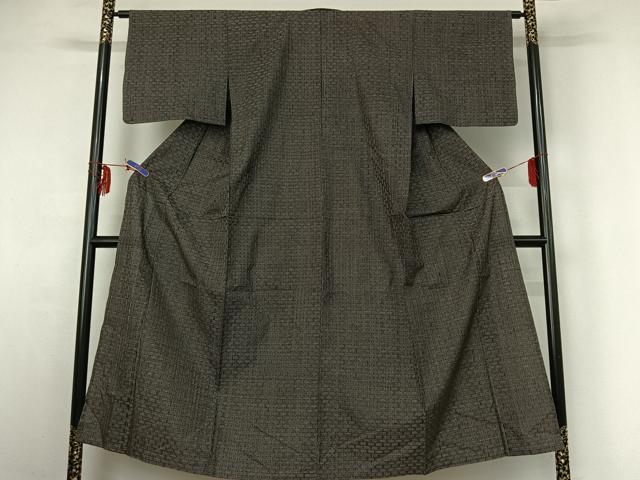 平和屋着物▽本場大島紬　龍郷絣　秋名バラ　単衣　正絹　逸品　AABF6025jh