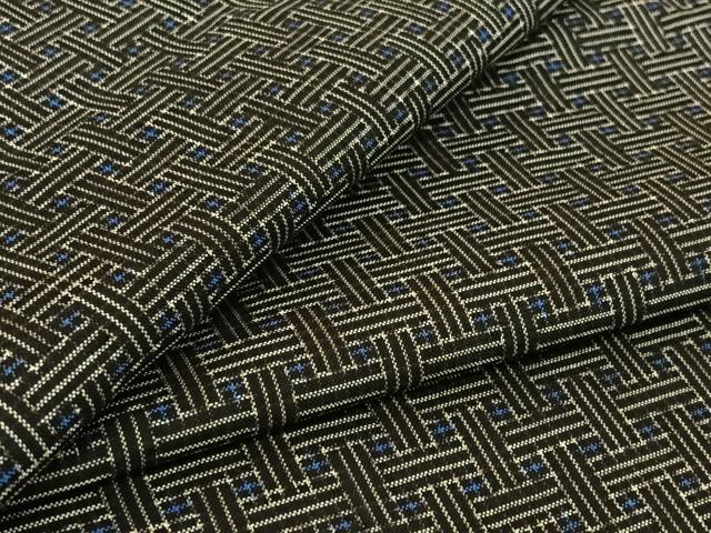 平和屋着物▽本場大島紬　龍郷絣　秋名バラ　単衣　正絹　逸品　AABF6025jh