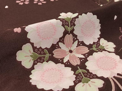 平和屋着物▽小紋 単衣 花丸文 洗える着物 AABF6031jh