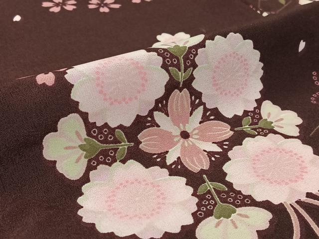平和屋着物▽小紋 単衣 花丸文 洗える着物 AABF6031jh