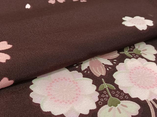 平和屋着物▽小紋 単衣 花丸文 洗える着物 AABF6031jh