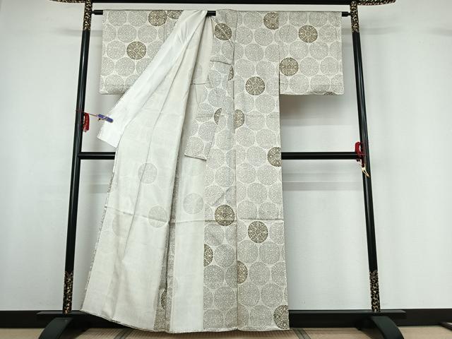 平和屋着物▽上質な小紋 単衣 正倉院花文 金彩 正絹 逸品 AABF6032jh