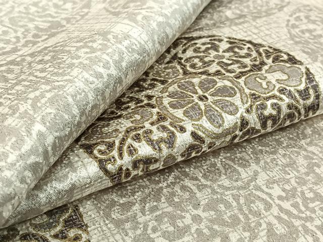 平和屋着物▽上質な小紋 単衣 正倉院花文 金彩 正絹 逸品 AABF6032jh