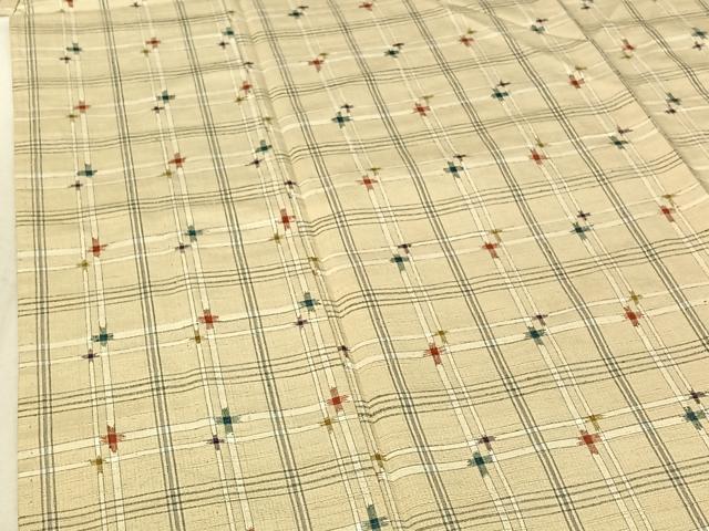 平和屋着物▽上質な紬 単衣 格子 正絹 逸品 AABF6035jh