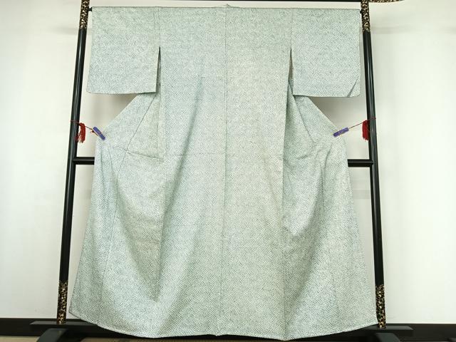 平和屋着物▽上質な小紋 単衣 鹿の子文様 正絹 逸品 AABF6038jh