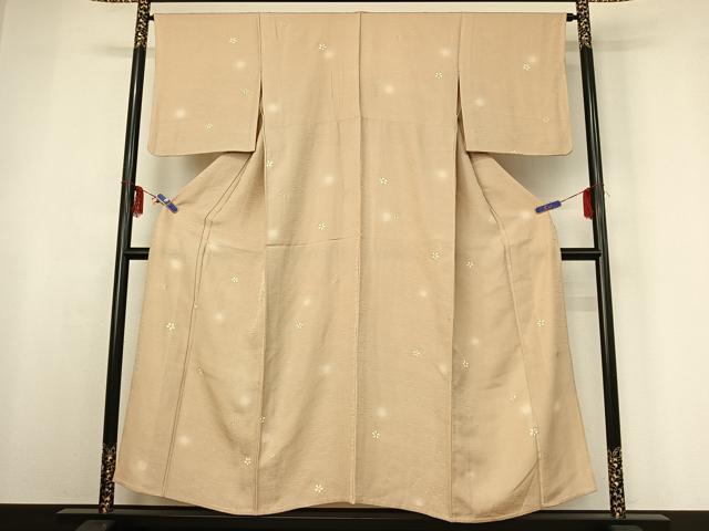 平和屋着物▽上質な小紋 単衣 舞花文 蛍暈し 金彩 正絹 逸品 AABF6040jh