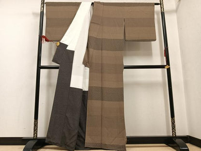 平和屋着物●江戸小紋 寄せ小紋柄 正絹 逸品 AABF6042ph