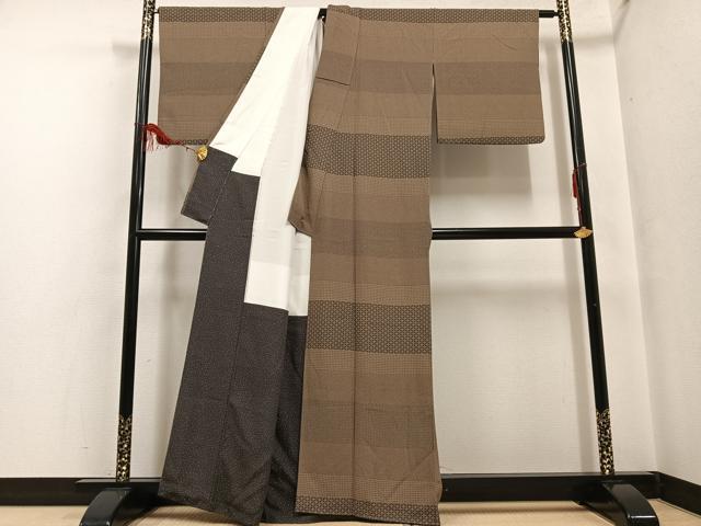 平和屋着物●江戸小紋 寄せ小紋柄 正絹 逸品 AABF6042ph