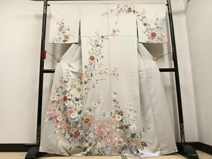 平和屋着物●訪問着 友禅 枝花文 暈し染め 正絹 逸品 AABF6043ph