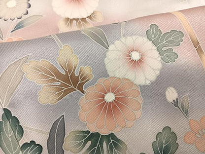 平和屋着物●訪問着 友禅 枝花文 暈し染め 正絹 逸品 AABF6043ph