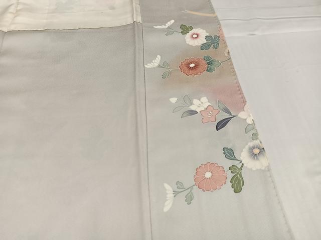 平和屋着物●訪問着 友禅 枝花文 暈し染め 正絹 逸品 AABF6043ph