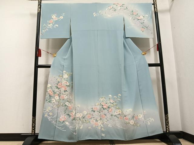 平和屋着物●訪問着 友禅 作家物 央山 枝花文 暈し染め 正絹 逸品 AABF6045ph