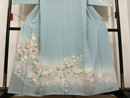 平和屋着物●訪問着 友禅 作家物 央山 枝花文 暈し染め 正絹 逸品 AABF6045ph