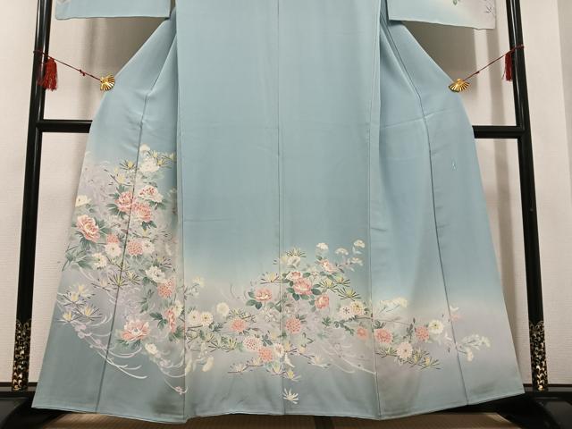 平和屋着物●訪問着 友禅 作家物 央山 枝花文 暈し染め 正絹 逸品 AABF6045ph