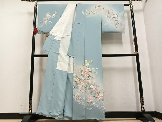 平和屋着物●訪問着 友禅 作家物 央山 枝花文 暈し染め 正絹 逸品 AABF6045ph
