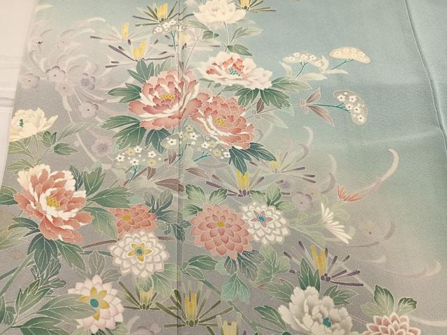 平和屋着物●訪問着 友禅 作家物 央山 枝花文 暈し染め 正絹 逸品 AABF6045ph